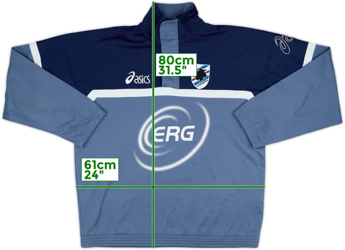 2003-04 Sampdoria Asics 1/4 Zip Sweat Top - 4/10 - (XL)