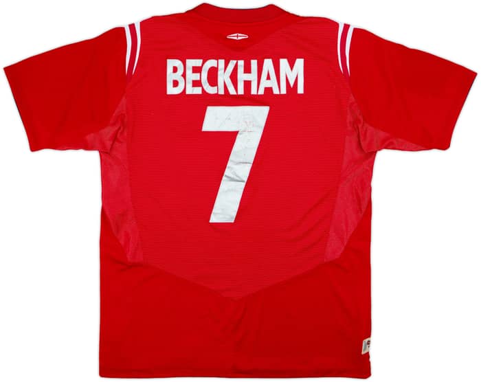 2004-06 England Away Shirt Beckham #7 - 6/10 - (M)
