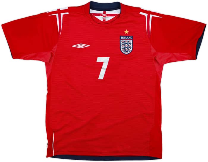 2004-06 England Away Shirt Beckham #7 - 6/10 - (M)