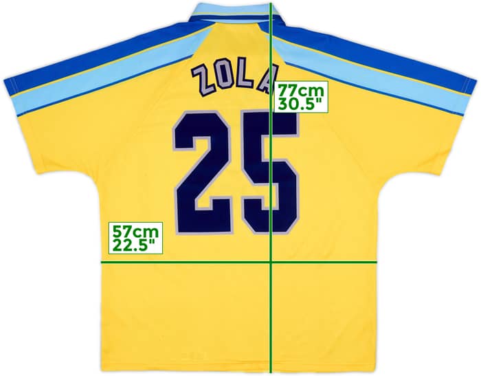 1996-97 Chelsea Away Shirt Zola #25 - 6/10 - (XL)