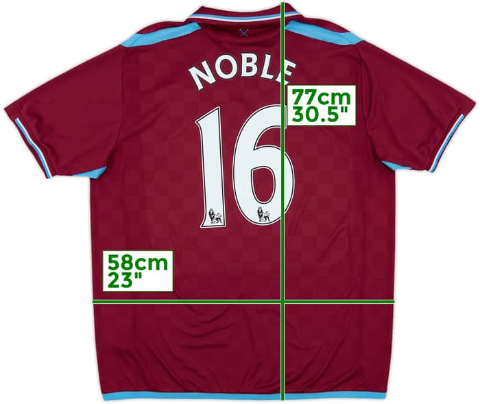 2009-10 West Ham Home Shirt Noble #16 - 9/10 - (XL)