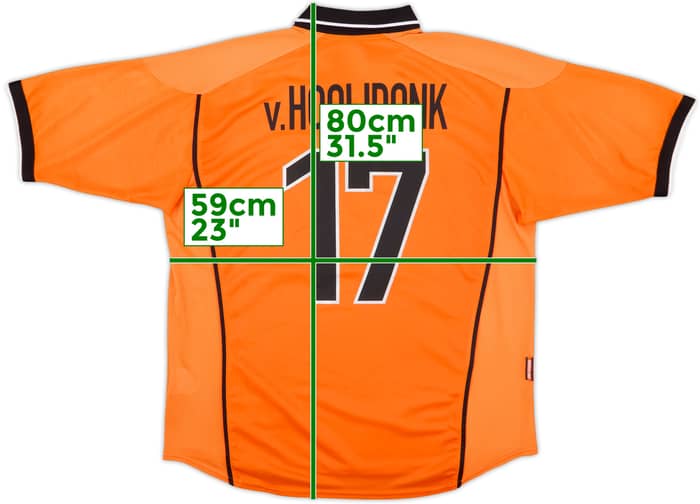 1998-00 Netherlands Home Shirt v.Hooijdonk #17 - 8/10 - (XL)