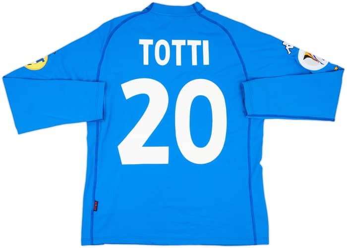 2000-01 Italy European Championship Home L/S Shirt Totti #20 - 8/10 - (XXL)
