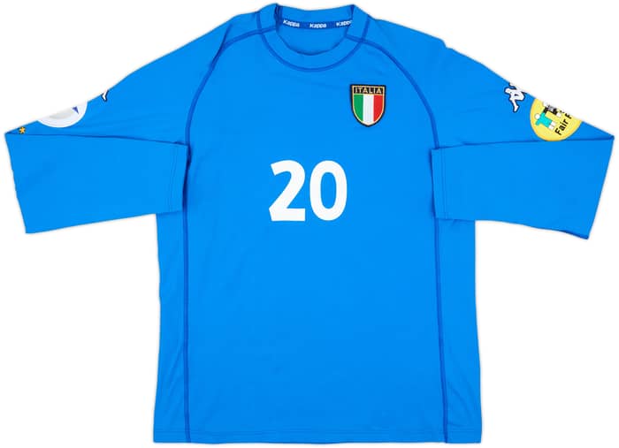2000-01 Italy European Championship Home L/S Shirt Totti #20 - 8/10 - (XXL)