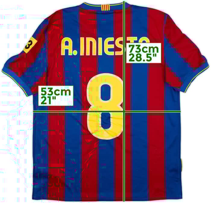 2009-10 Barcelona Home Shirt A.Iniesta #8 - 7/10 - (M)