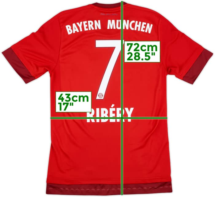 2015-16 Bayern Munich Home Shirt Ribery #7 - 9/10 - (S)