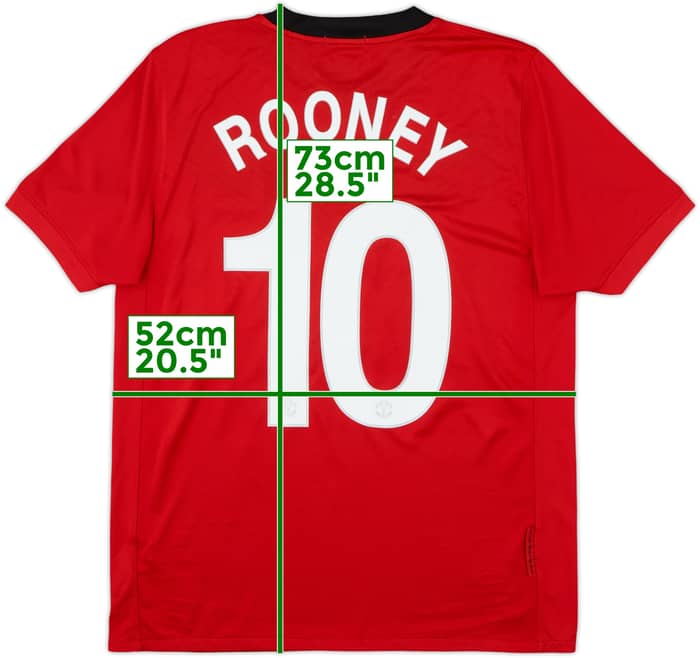 2009-10 Manchester United Home Shirt Rooney #10 - 7/10 - (M)