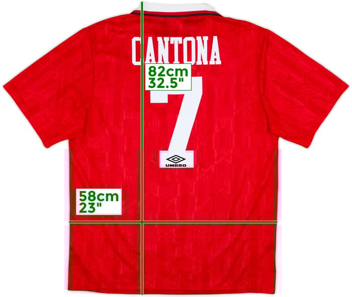 1992-94 Manchester United Home Shirt Cantona #7 - 7/10 - (XL)