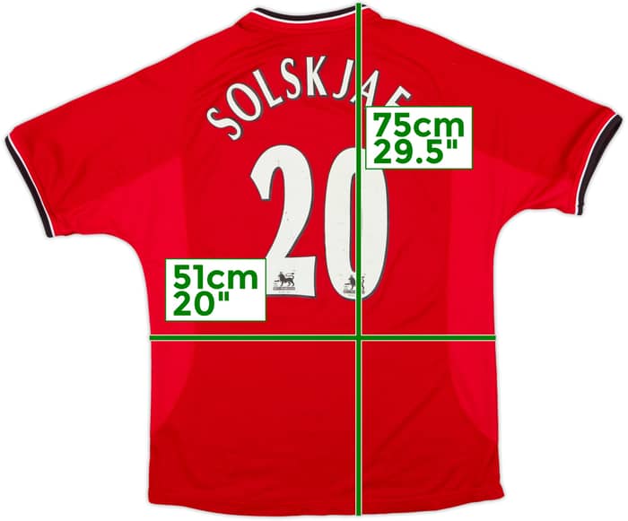 2000-02 Manchester United Home Shirt Solskjaer #20 - 6/10 - (M)