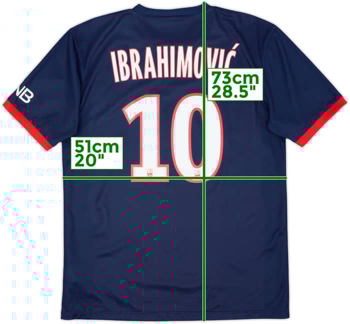 2013-14 Paris Saint-Germain Home Shirt Ibrahimovic #10 - 7/10 - (XL)