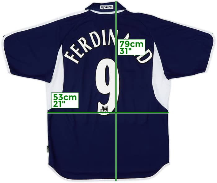 2000-01 Tottenham Away Shirt Ferdinand #9 - 9/10 - (M)