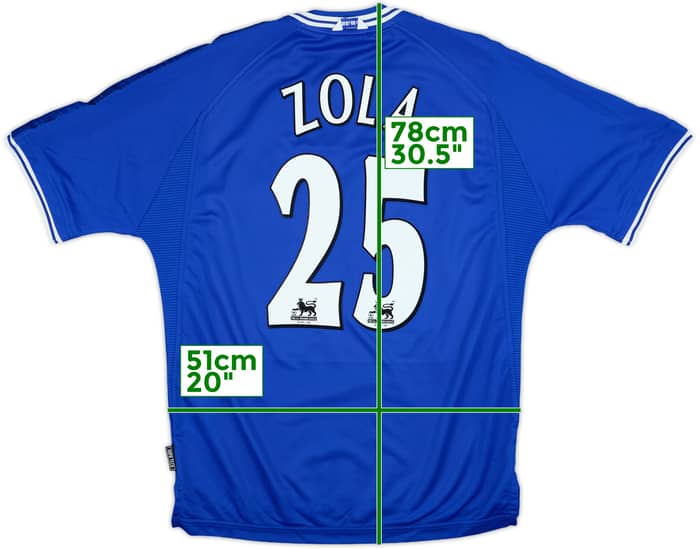1999-01 Chelsea Home Shirt Zola #25 - 8/10 - (L)