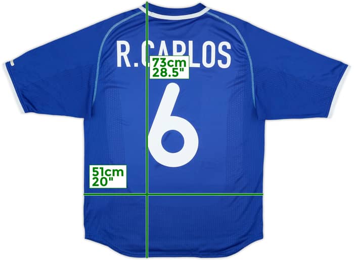 2000-02 Brazil Away Shirt R.Carlos #6 - 9/10 - (L)