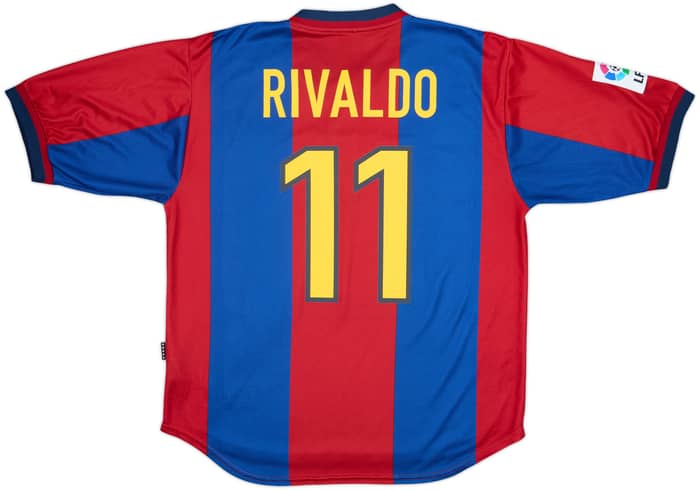 1998-00 Barcelona Home Shirt Rivaldo #11 - 9/10 - (L)