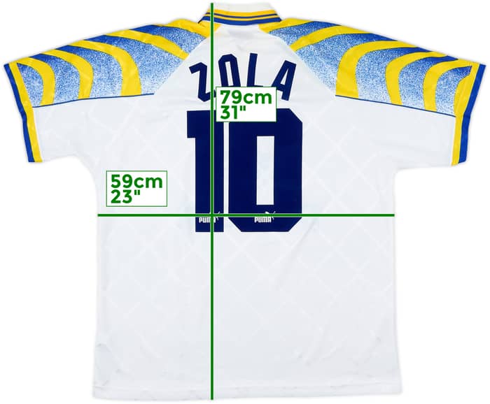 1995-97 Parma Home Shirt Zola #10 - 9/10 - (L)