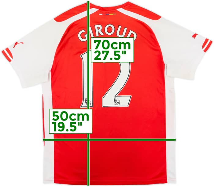 2014-15 Arsenal Home Shirt Giroud #12 - 5/10 - (M)