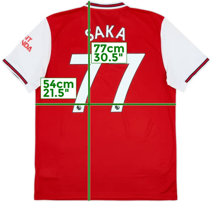 2019-20 Arsenal Home Shirt Saka #77 - 8/10 - (L)