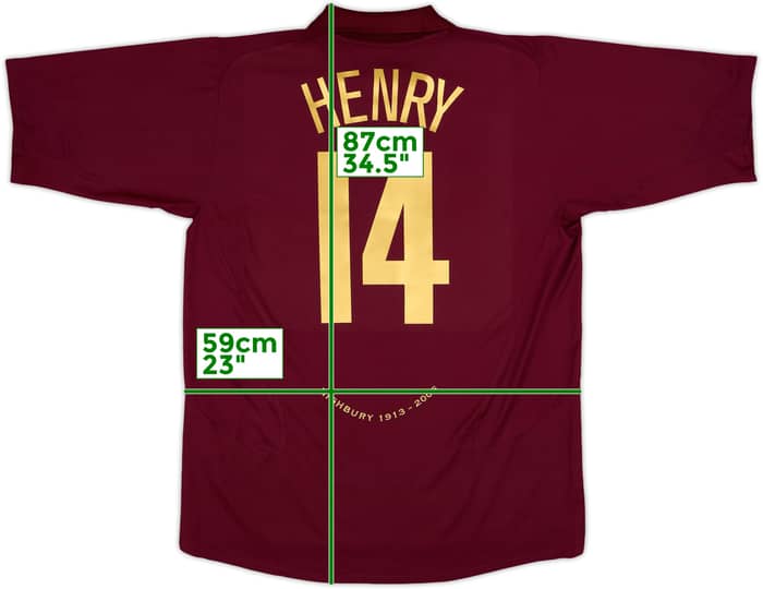 2005-06 Arsenal Home Shirt Henry #14 - 8/10 - (XL)
