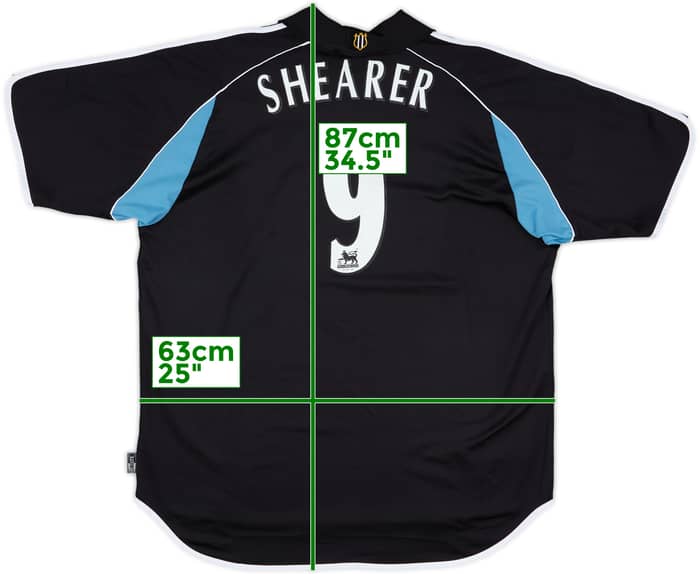 2000-01 Newcastle Away Shirt Shearer #9 - 7/10 - (XXL)