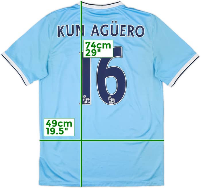 2013-14 Manchester City Home Shirt Kun Aguero #16 - 8/10 - (M)