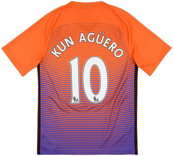 2016-17 Manchester City Third Shirt Kun Aguero #10 - 7/10 - (S)