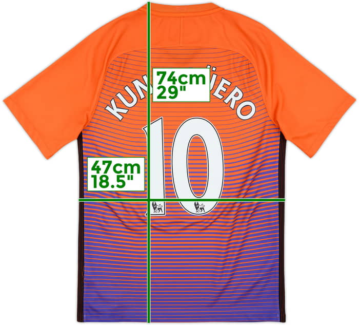 2016-17 Manchester City Third Shirt Kun Aguero #10 - 7/10 - (S)