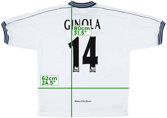 1997-99 Tottenham Home Shirt Ginola #14 - 9/10 - (XL)