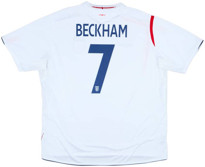 2005-07 England Home Shirt Beckham #7 - 7/10 - (3XL)