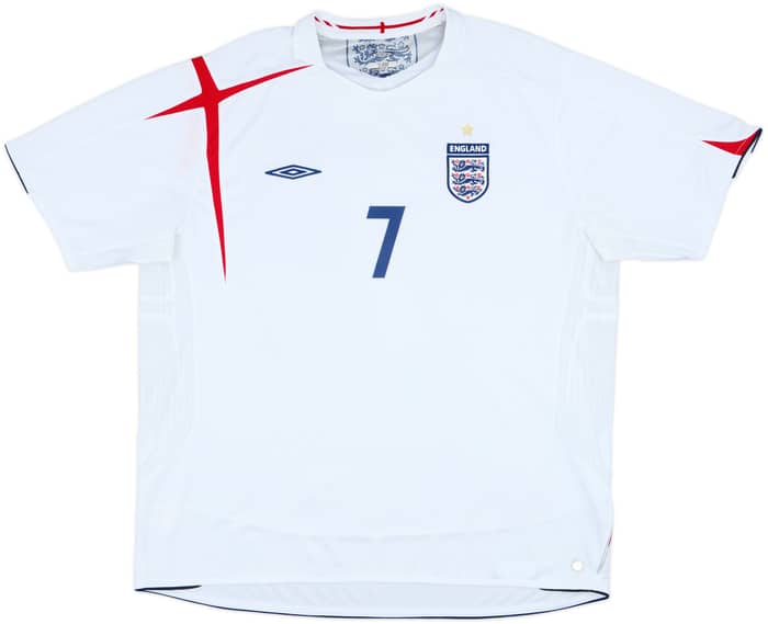2005-07 England Home Shirt Beckham #7 - 7/10 - (3XL)