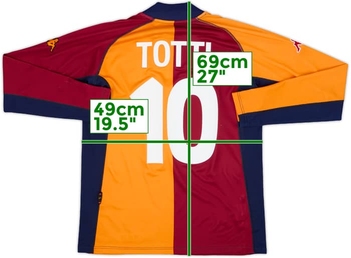 2001-02 Roma European L/S Shirt Totti #10 - 9/10 - (L)