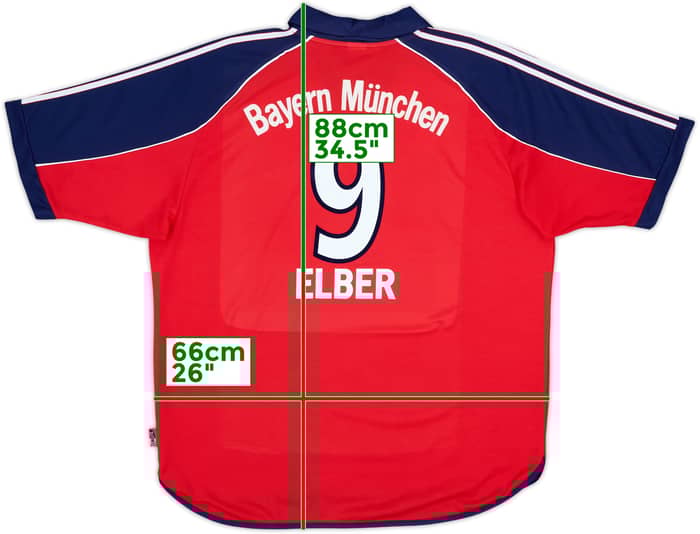 1999-01 Bayern Munich Home Shirt Elber #9 - 9/10 - (XL)