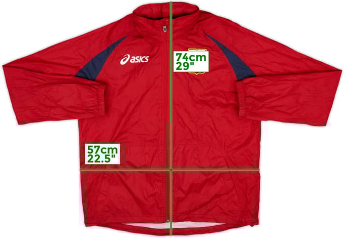 2008-09 Genoa Asics Hooded Rain Jacket - 9/10 - (L)