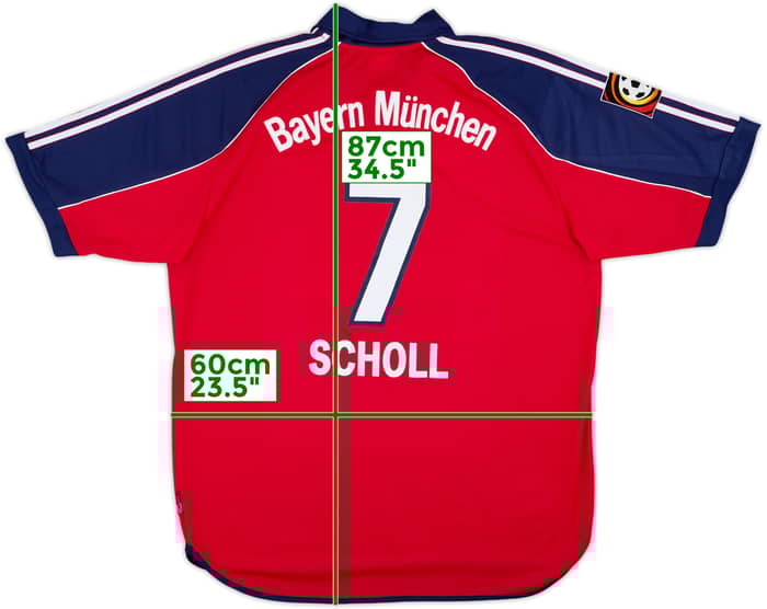 1999-01 Bayern Munich Home Shirt Scholl #7 - 8/10 - (XL)