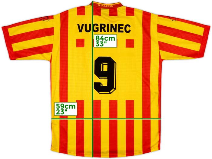 2000-01 Lecce Home Shirt Vugrinec #9 - 9/10 - (XL)