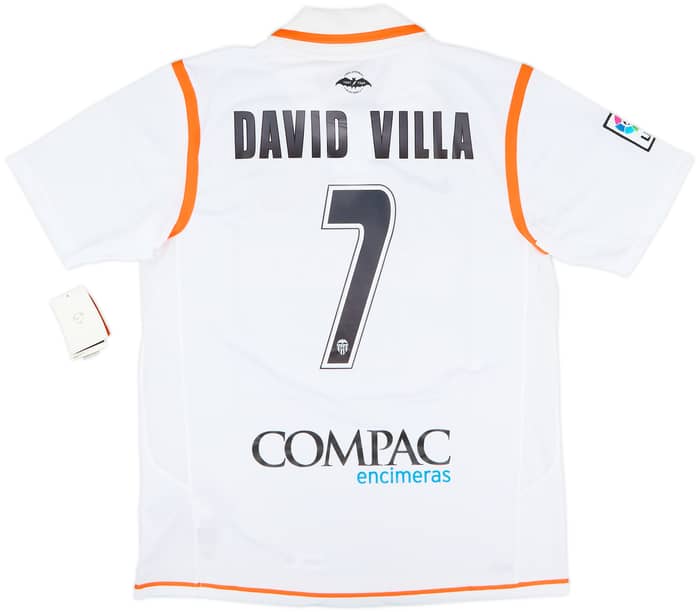 2007-08 Valencia Home Shirt David Villa #7 (L)