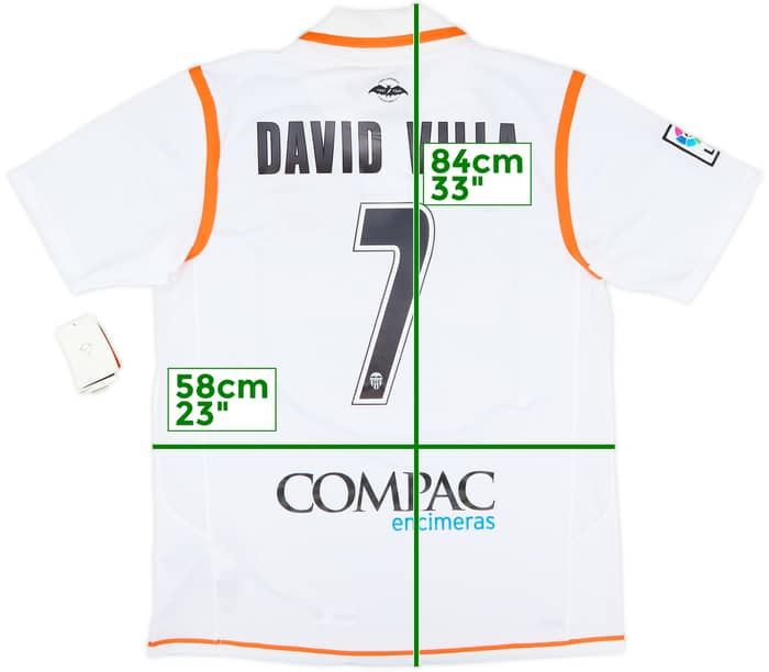 2007-08 Valencia Home Shirt David Villa #7 (L)