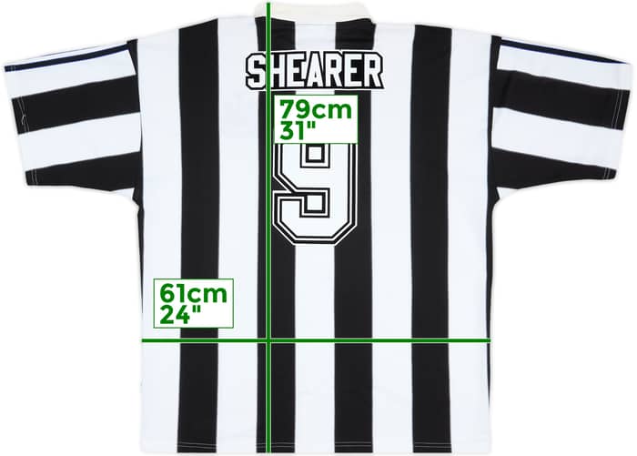 1995-97 Newcastle Home Shirt Shearer #9 - 7/10 - (XXL)