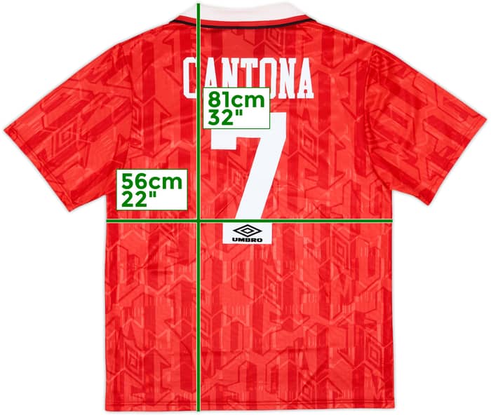 1992-94 Manchester United Home Shirt Cantona #7 - 8/10 - (L)