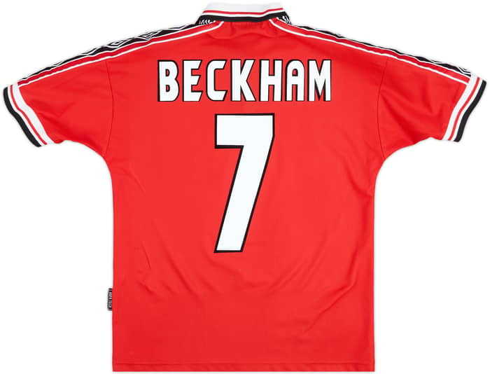 1998-00 Manchester United Home Shirt Beckham #7 - 7/10 - (Y)