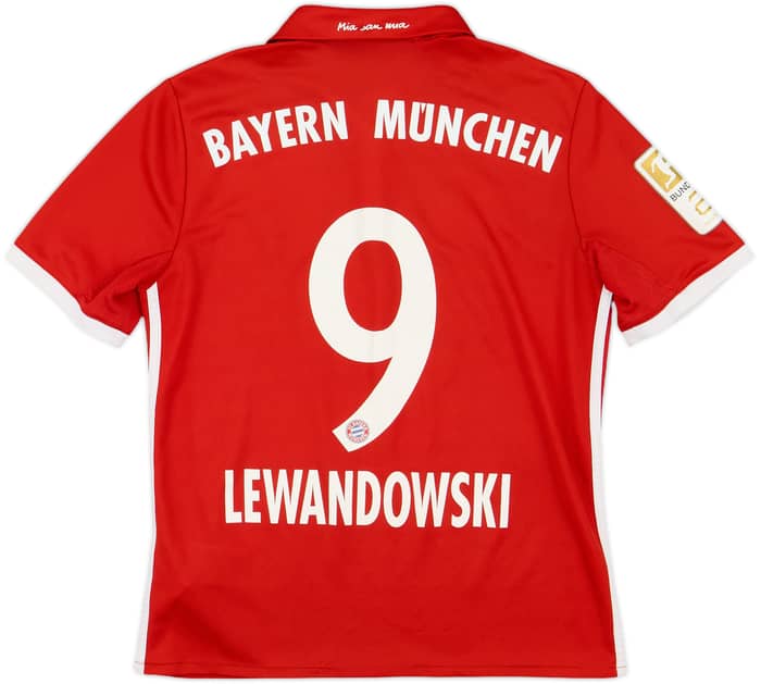 2016-17 Bayern Munich Home Shirt Lewandowski #9 - 7/10 - (L.Boys)