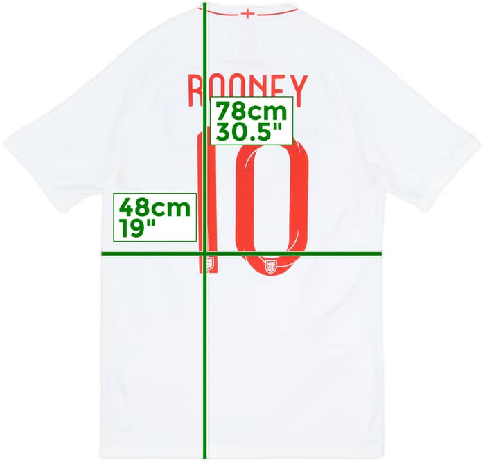Camiseta de local de Inglaterra 2018-19 Rooney #10 - 10/10 - (M)