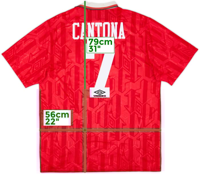 1992-94 Manchester United Home Shirt Cantona #7 - 6/10 - (XL)