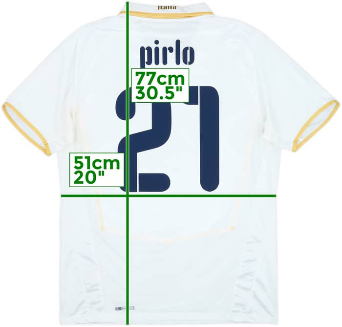 2007-08 Italy Away Shirt Pirlo #21 - 7/10 - (M)