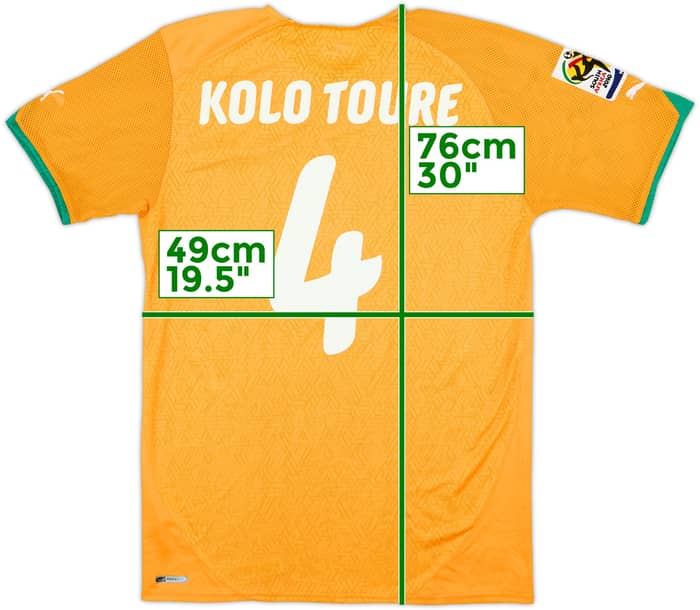 2010-11 Ivory Coast Home Shirt Kolo Toure #4 - 8/10 - (M)