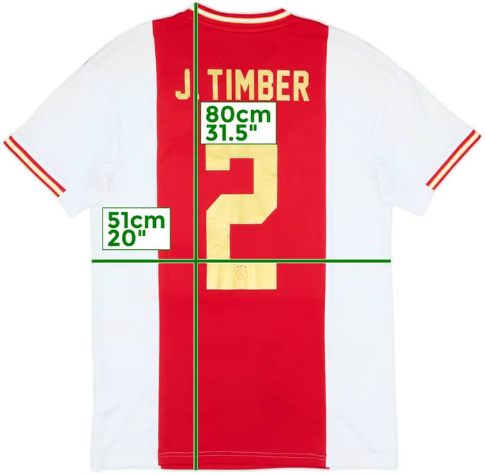 2022-23 Ajax Home Shirt J. Timber #2 - 5/10 - (M)