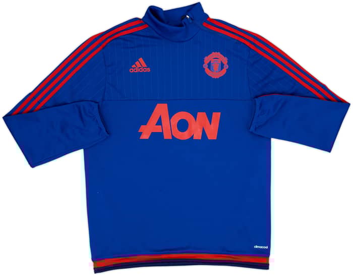 2015-16 Manchester United adidas 1/4 Zip Drill Top - 9/10 - (L)