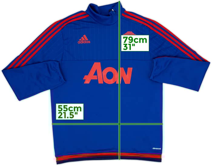 2015-16 Manchester United adidas 1/4 Zip Drill Top - 9/10 - (L)