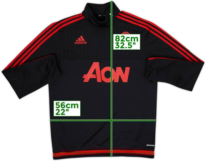 2015-16 Manchester United adidas 1/4 Zip Drill Top - 8/10 - (L)