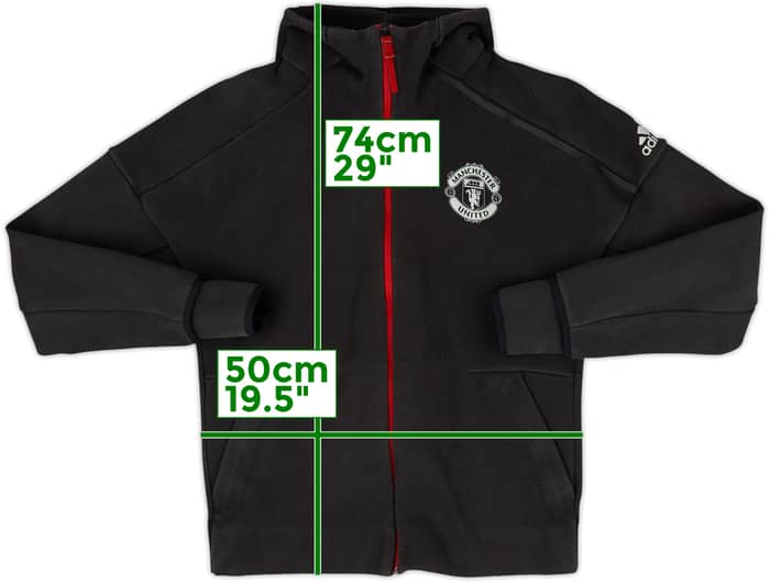 2016-17 Manchester United adidas Hooded Sweat Top - 8/10 - (M)
