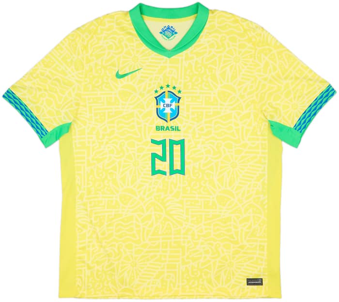 2024-25 Brazil Home Shirt Vini Jr #20 - 9/10 - (XL)